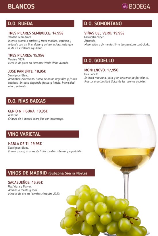 Carta Vinos Restaurante Cachivache - Págna 1